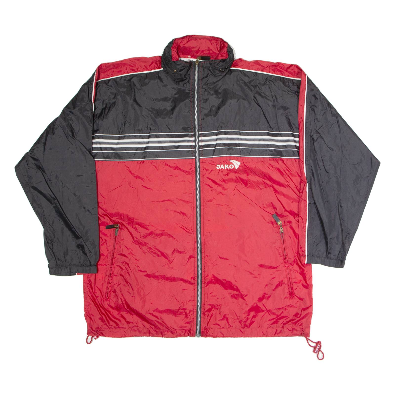 JAKO Mens Shell Jacket Red Nylon Hooded L