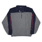 NAUTICA Mens Grey & Navy Colourblock Casual Jumper Crew Neck Synthetic L