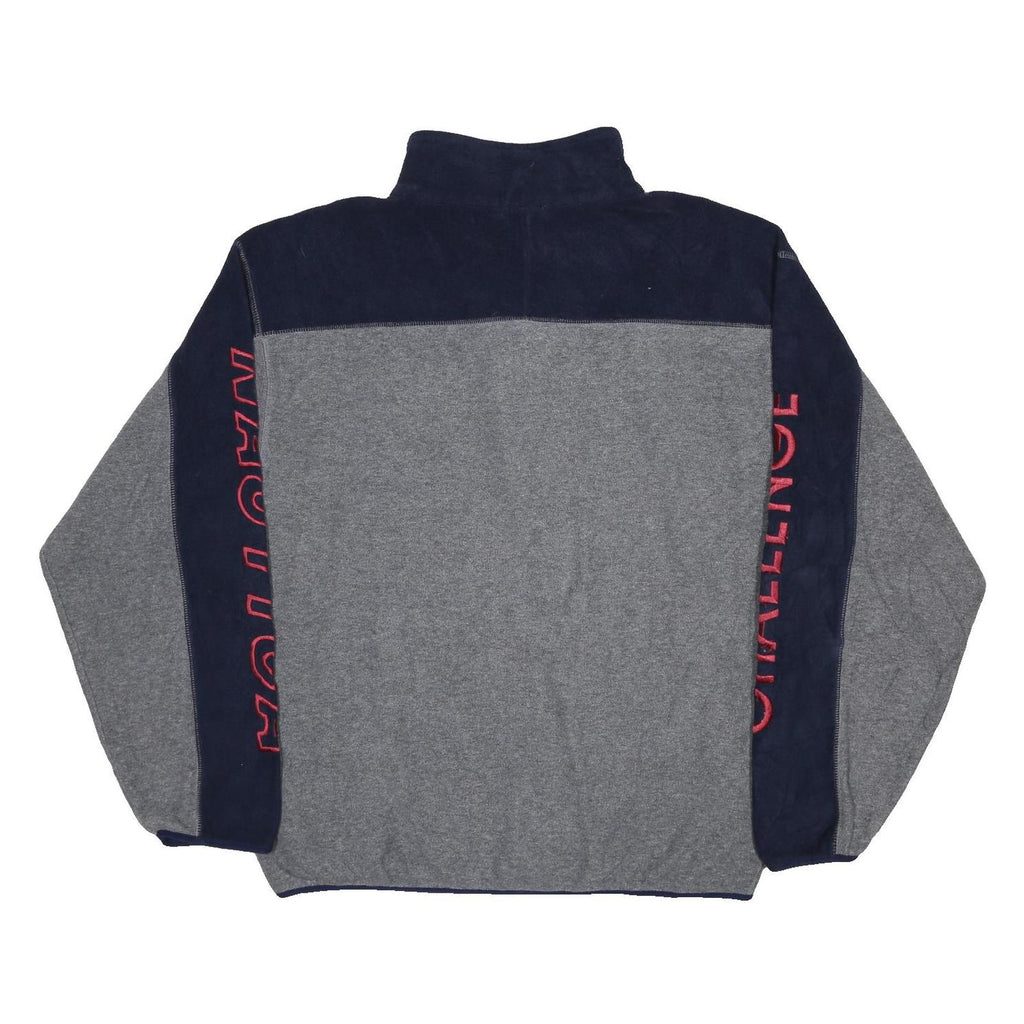NAUTICA Mens Grey & Navy Colourblock Casual Jumper Crew Neck Synthetic L