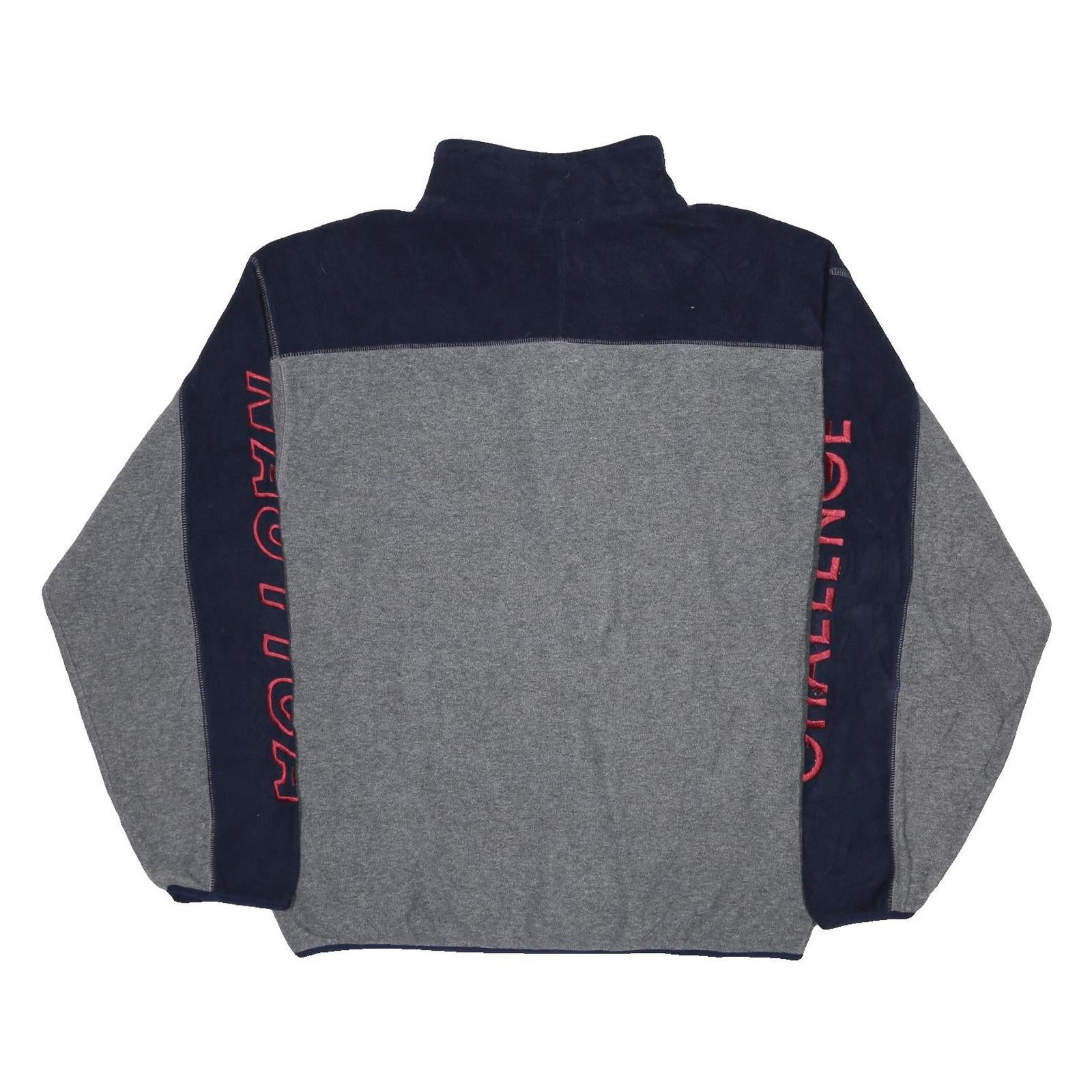 NAUTICA Mens Grey & Navy Colourblock Casual Jumper Crew Neck Synthetic L