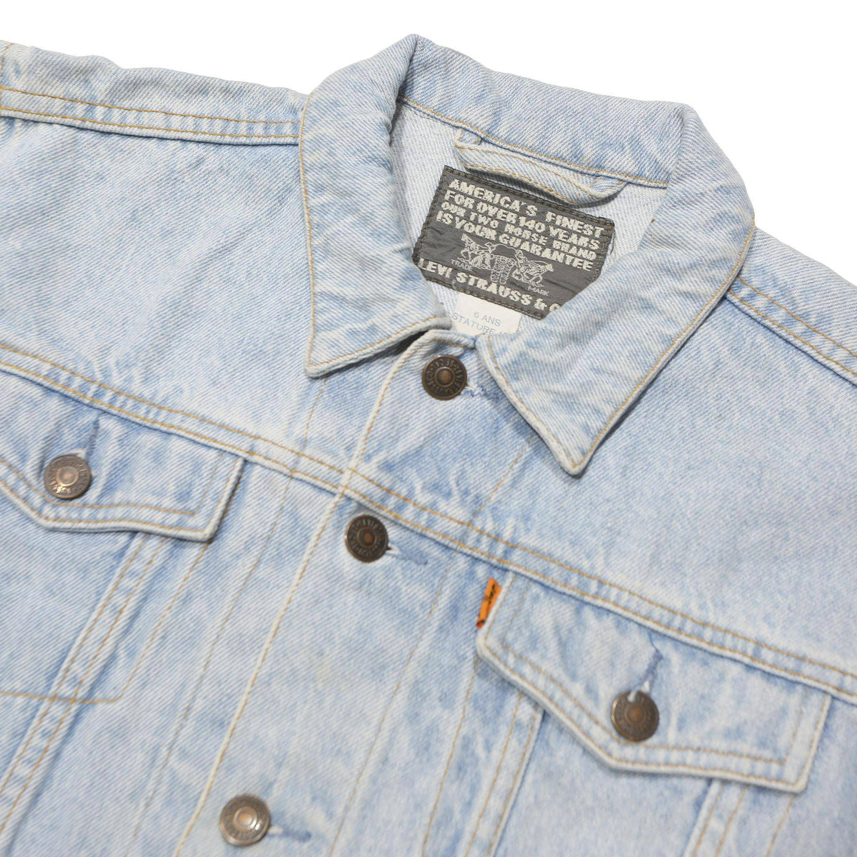 LEVI'S Womens Light Blue Denim Jacket S Cotton Blend Button Closure Classic Fit