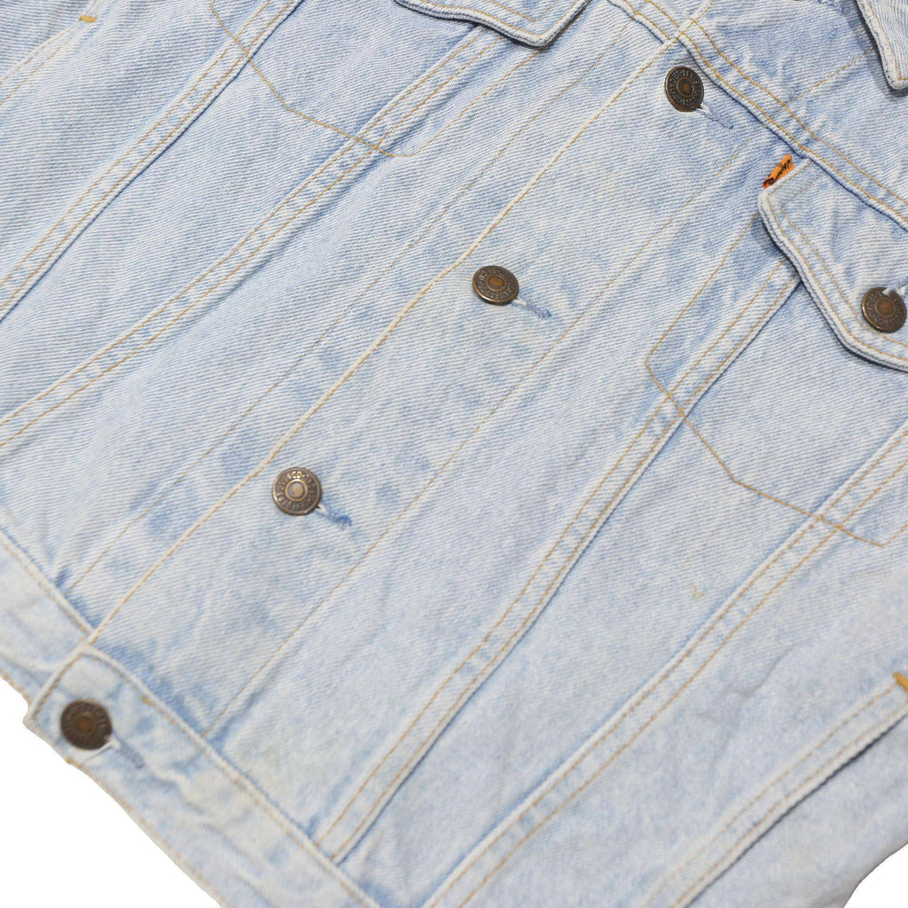 LEVI'S Womens Light Blue Denim Jacket S Cotton Blend Button Closure Classic Fit