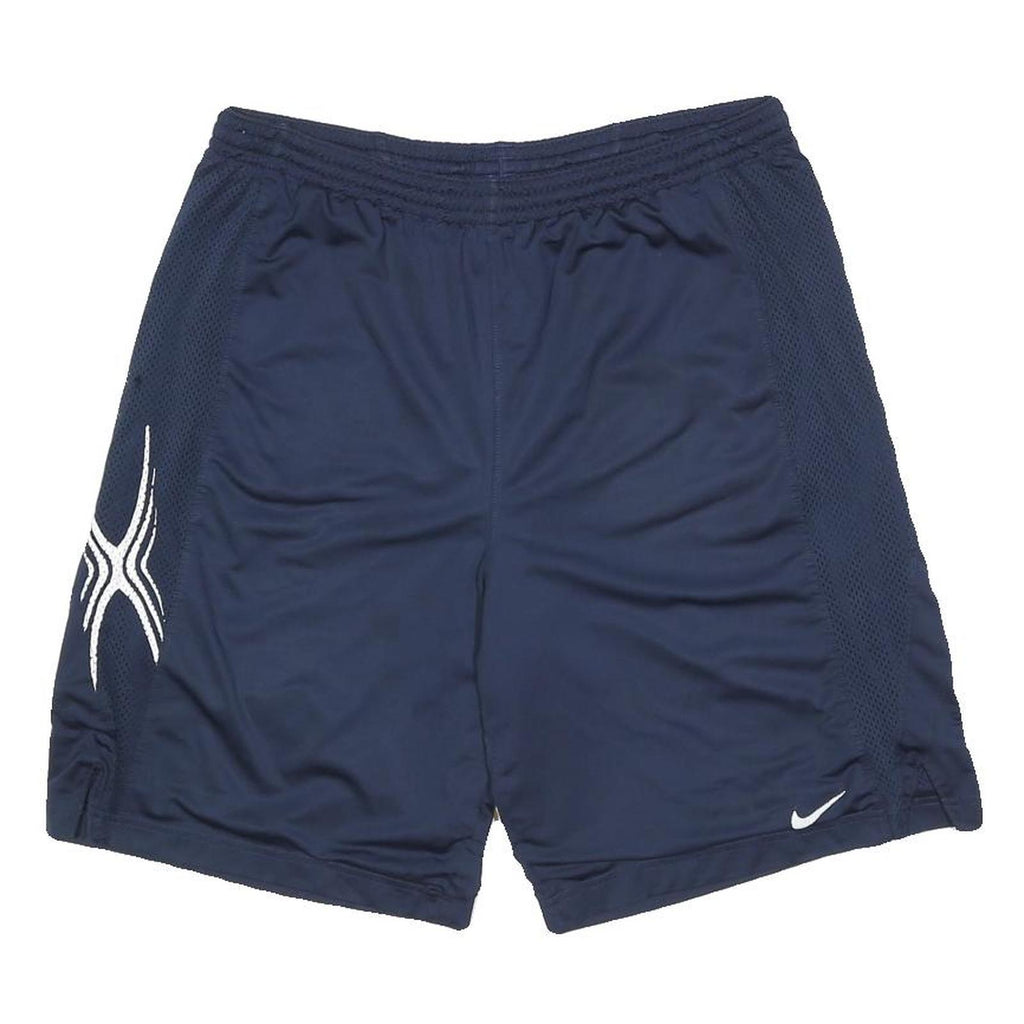 NIKE Mens Navy Blue Sports Shorts L W32 Polyester Lightweight Mesh
