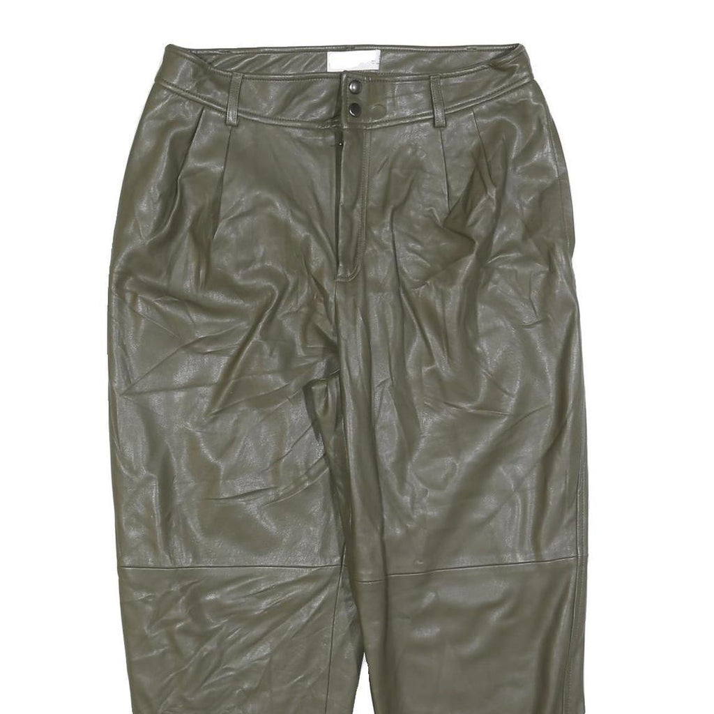 MNG Womens Polyester Khaki Regular Tapered Trousers W32 L26 Zip Closure Stylish