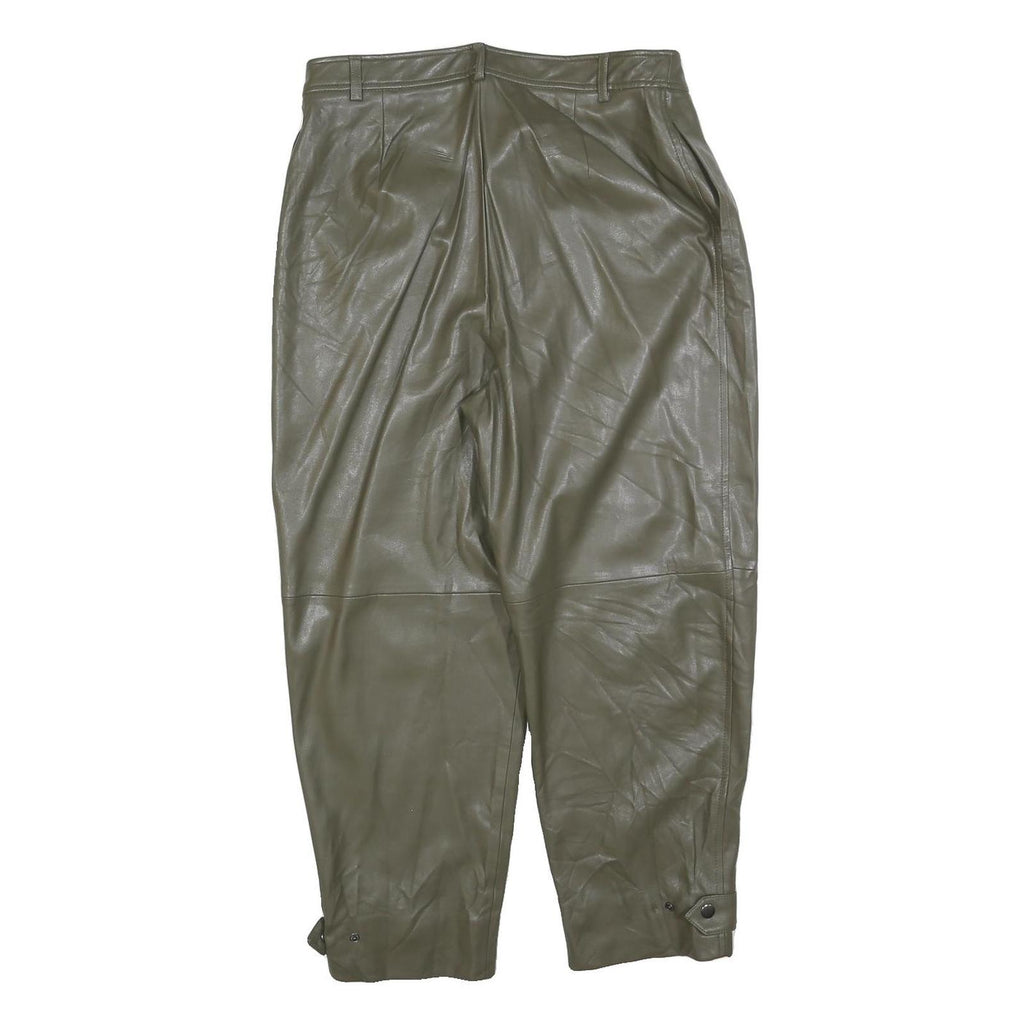 MNG Womens Polyester Khaki Regular Tapered Trousers W32 L26 Zip Closure Stylish