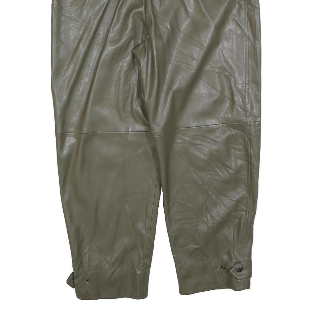 MNG Womens Polyester Khaki Regular Tapered Trousers W32 L26 Zip Closure Stylish