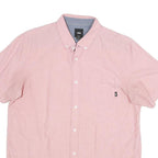 VANS Mens Pink Shirt M Cotton Button Short Sleeve Casual Pocket