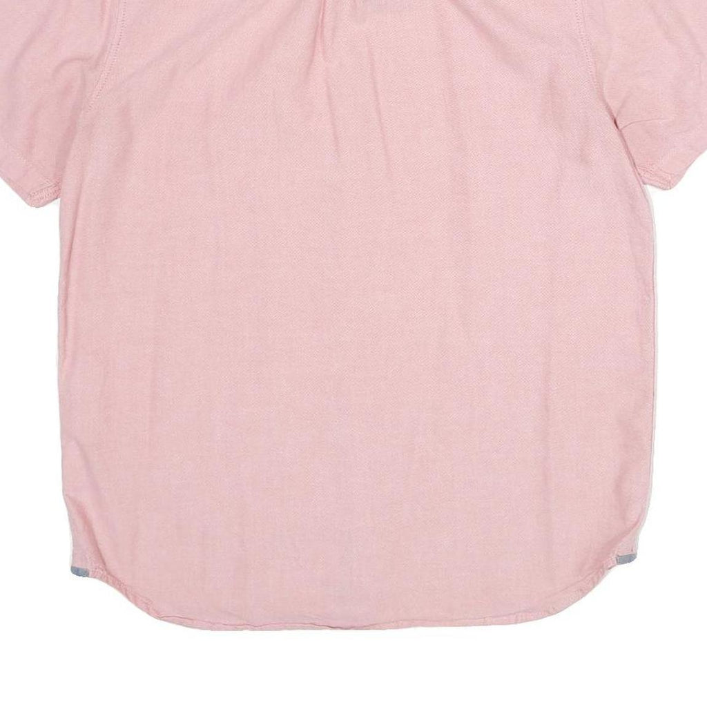 VANS Mens Pink Shirt M Cotton Button Short Sleeve Casual Pocket