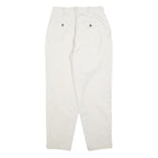 DOCKERS Womens Cotton Blend White Relaxed Straight Trousers W26 L28 Casual Zip