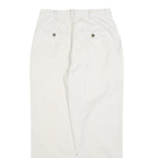 DOCKERS Womens Cotton Blend White Relaxed Straight Trousers W26 L28 Casual Zip
