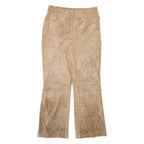 Womens Leather Trousers Beige Regular Bootcut W28 L28