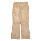 Womens Leather Trousers Beige Regular Bootcut W28 L28