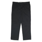 DICKIES Mens Classic Black Polyester Blend Trousers W40 L32 Zip Closure