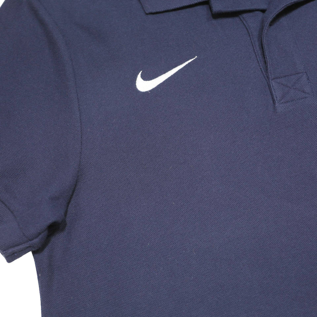 NIKE Mens Blue Short Sleeve Plain Polo Shirt M Cotton Classic Sportswear