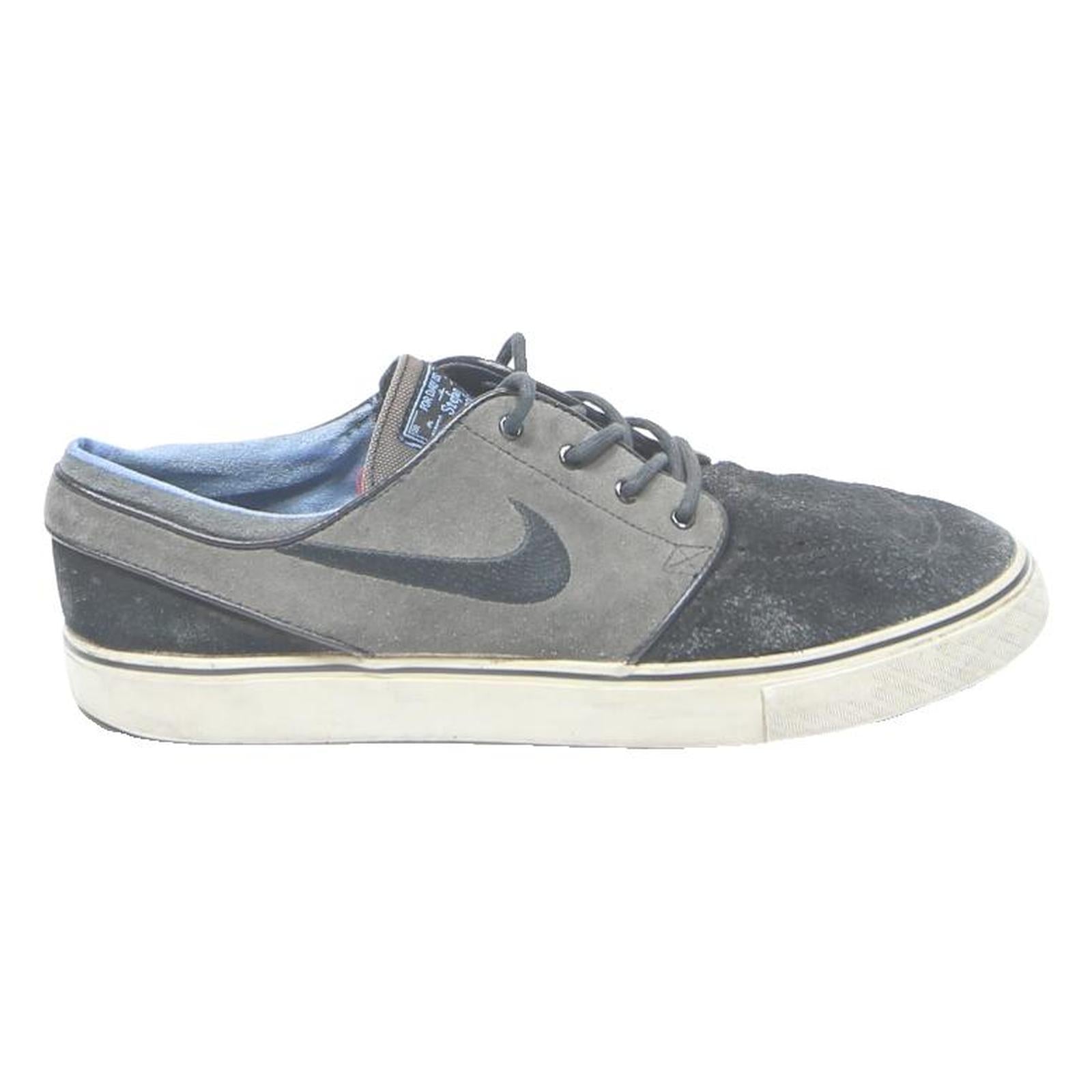 NIKE Mens Grey & Black Suede Low Top Trainers UK 7.5 Casual Skate Style