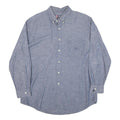 CHAPS RALPH LAUREN Mens Blue Plain Cotton Blend Shirt L Classic Button-Down
