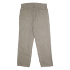 CARHARTT Mens Cotton Beige Loose Straight Trousers W34 L32 Workwear Casual