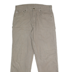 CARHARTT Mens Cotton Beige Loose Straight Trousers W34 L32 Workwear Casual