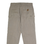 CARHARTT Mens Cotton Beige Loose Straight Trousers W34 L32 Workwear Casual