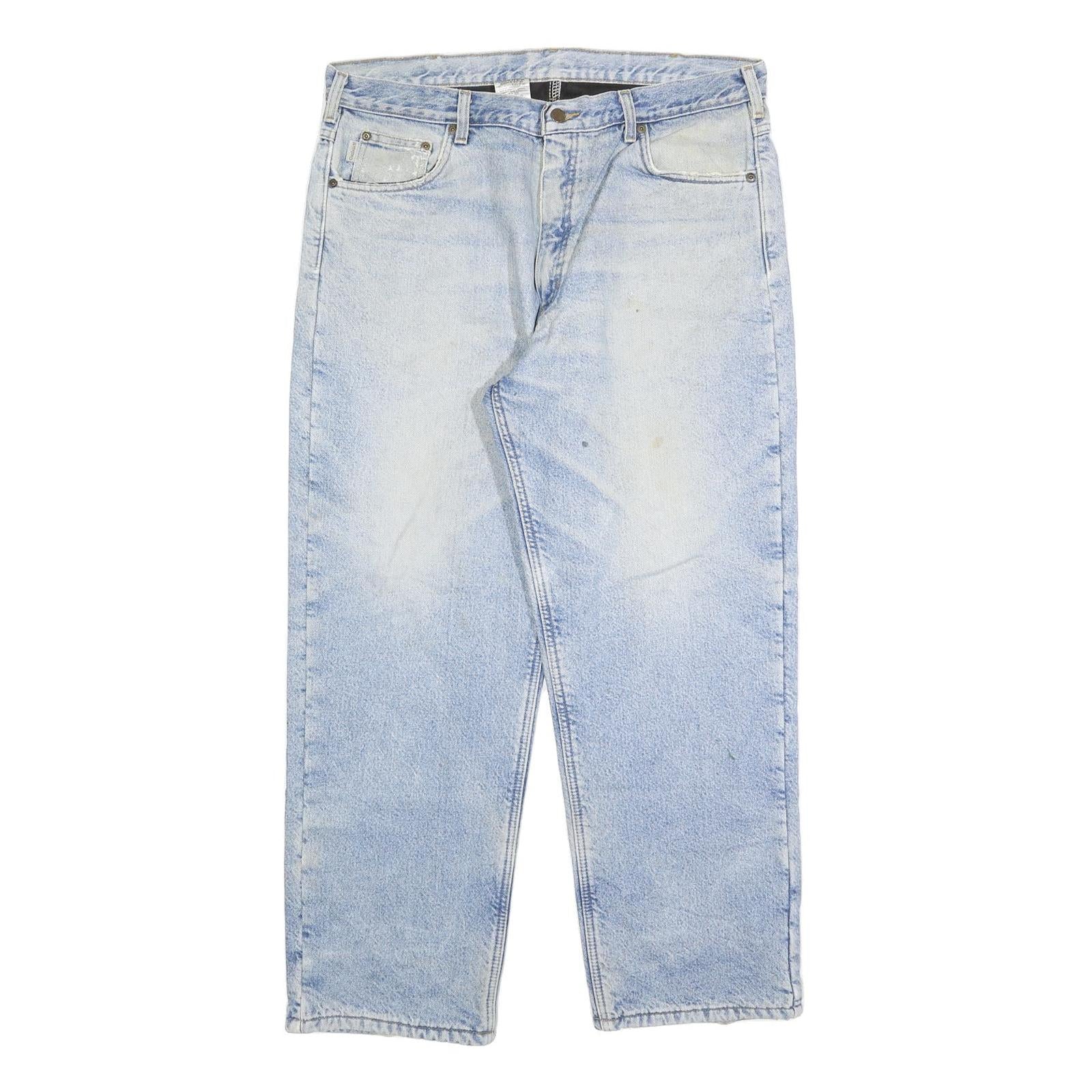 CARHARTT Mens Jeans Blue Relaxed Straight Denim Light W38 L30 Casual Workwear