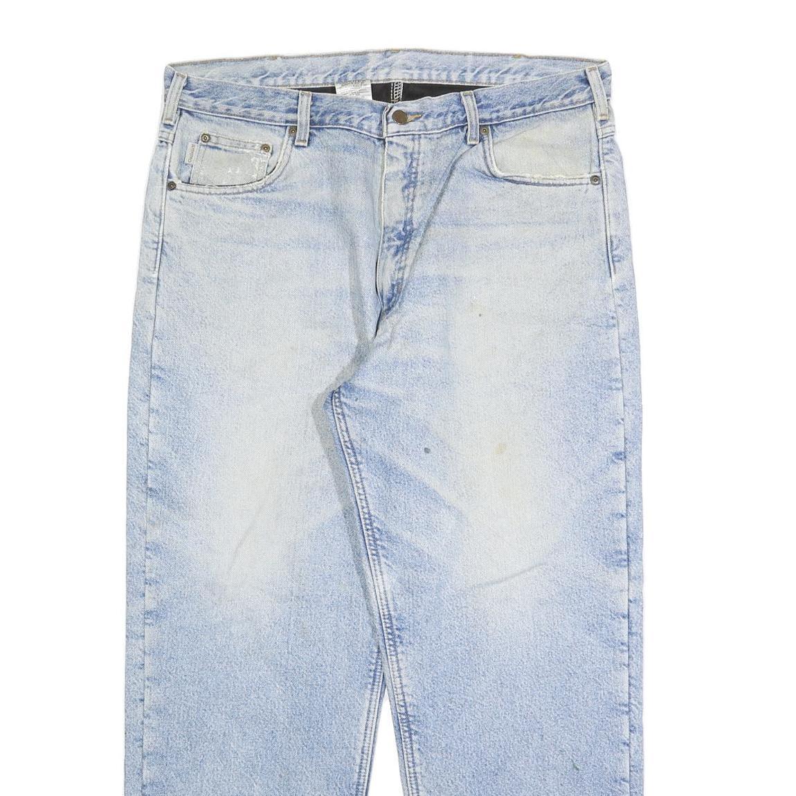 CARHARTT Mens Jeans Blue Relaxed Straight Denim Light W38 L30 Casual Workwear