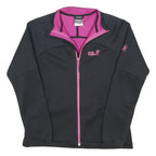 JACK WOLFSKIN Womens Black & Pink Outdoor Jacket M Polyester Blend Zip