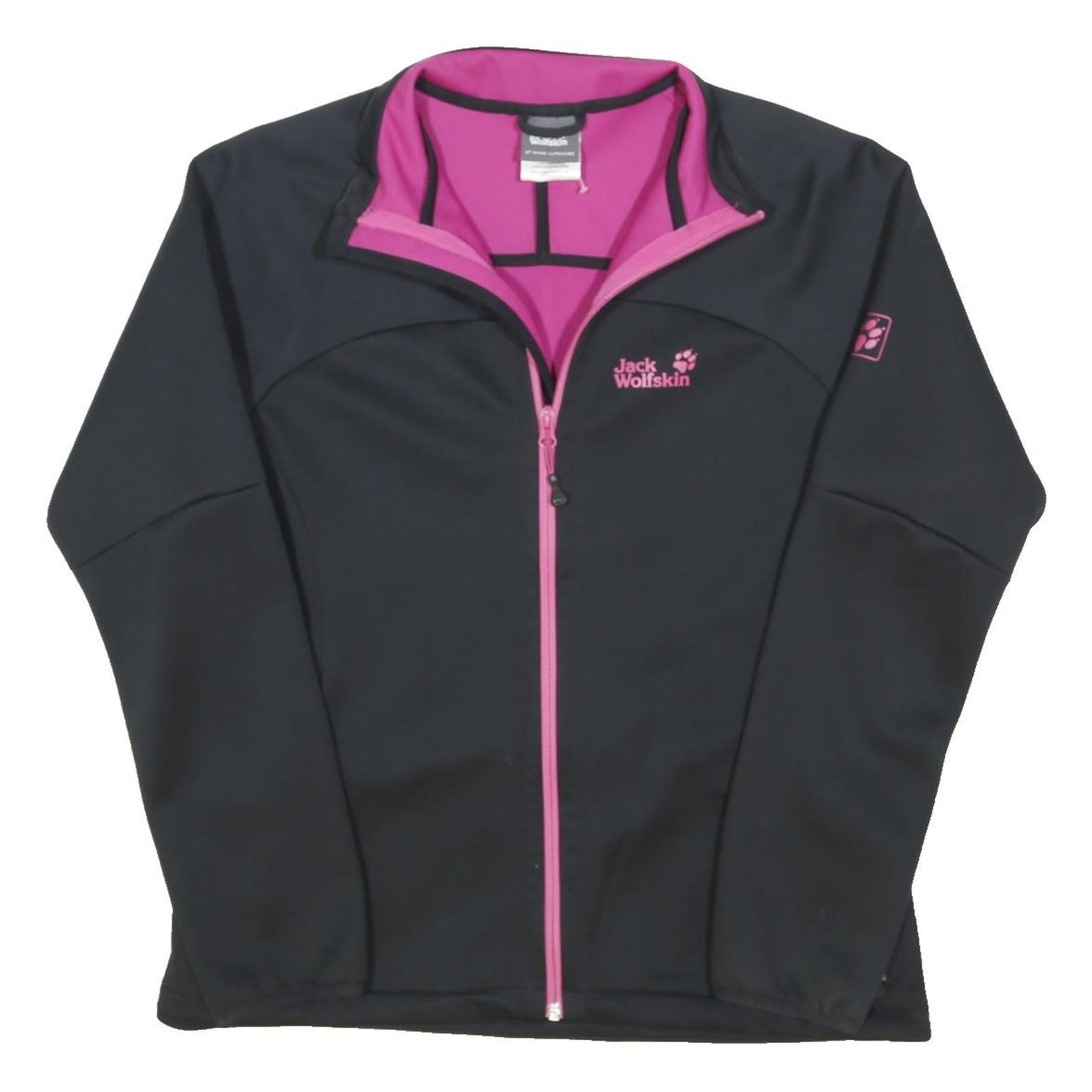 JACK WOLFSKIN Womens Black & Pink Outdoor Jacket M Polyester Blend Zip