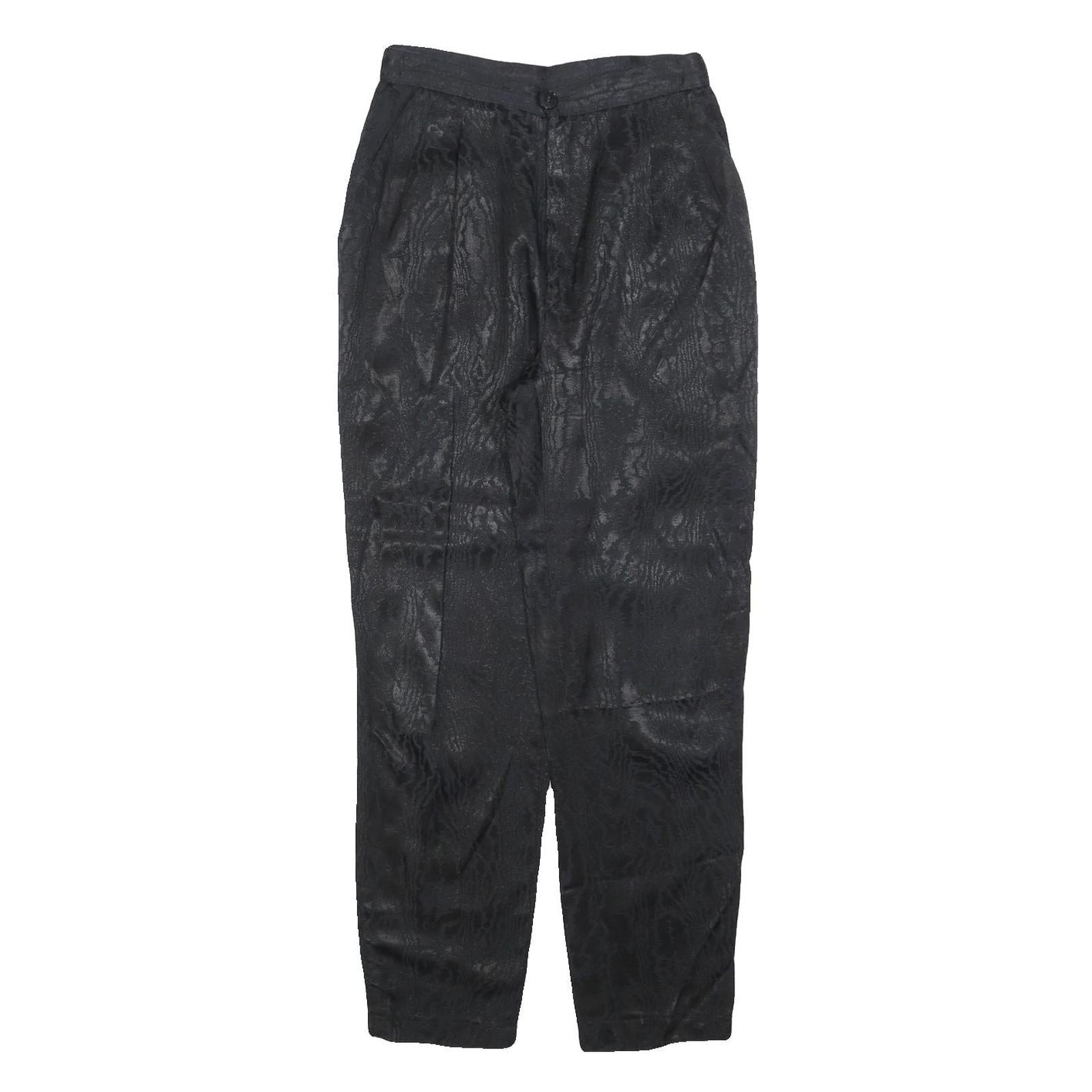 LATEST LOOK Womens Black Polyester Blend Regular Fit Straight Leg Trousers W25