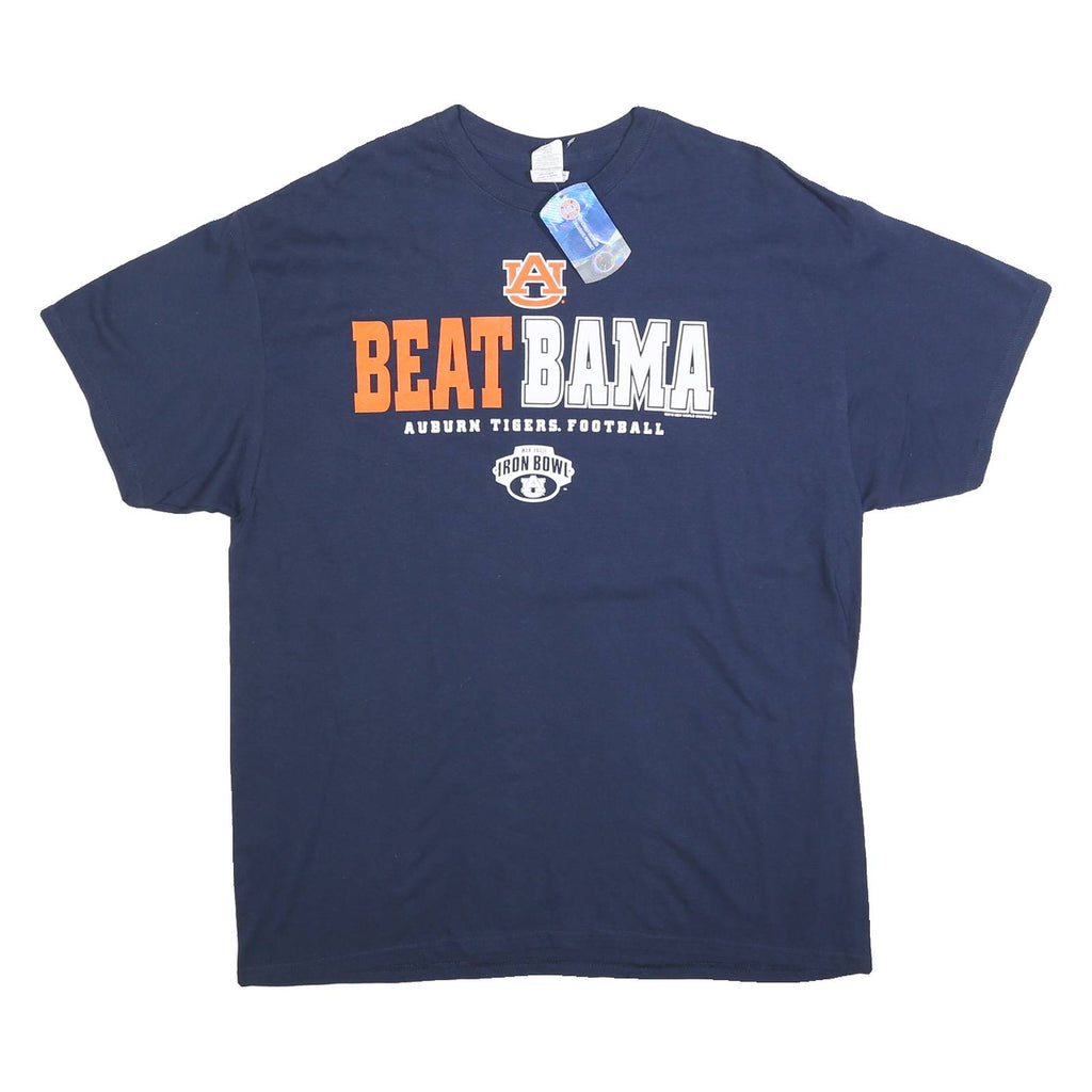 GILDAN Mens Blue Auburn Tigers Football Graphic T-Shirt XL Short Sleeve Crew