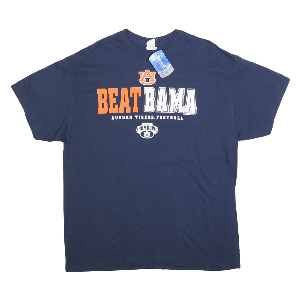 GILDAN Mens Blue Auburn Tigers Football Graphic T-Shirt XL Short Sleeve Crew