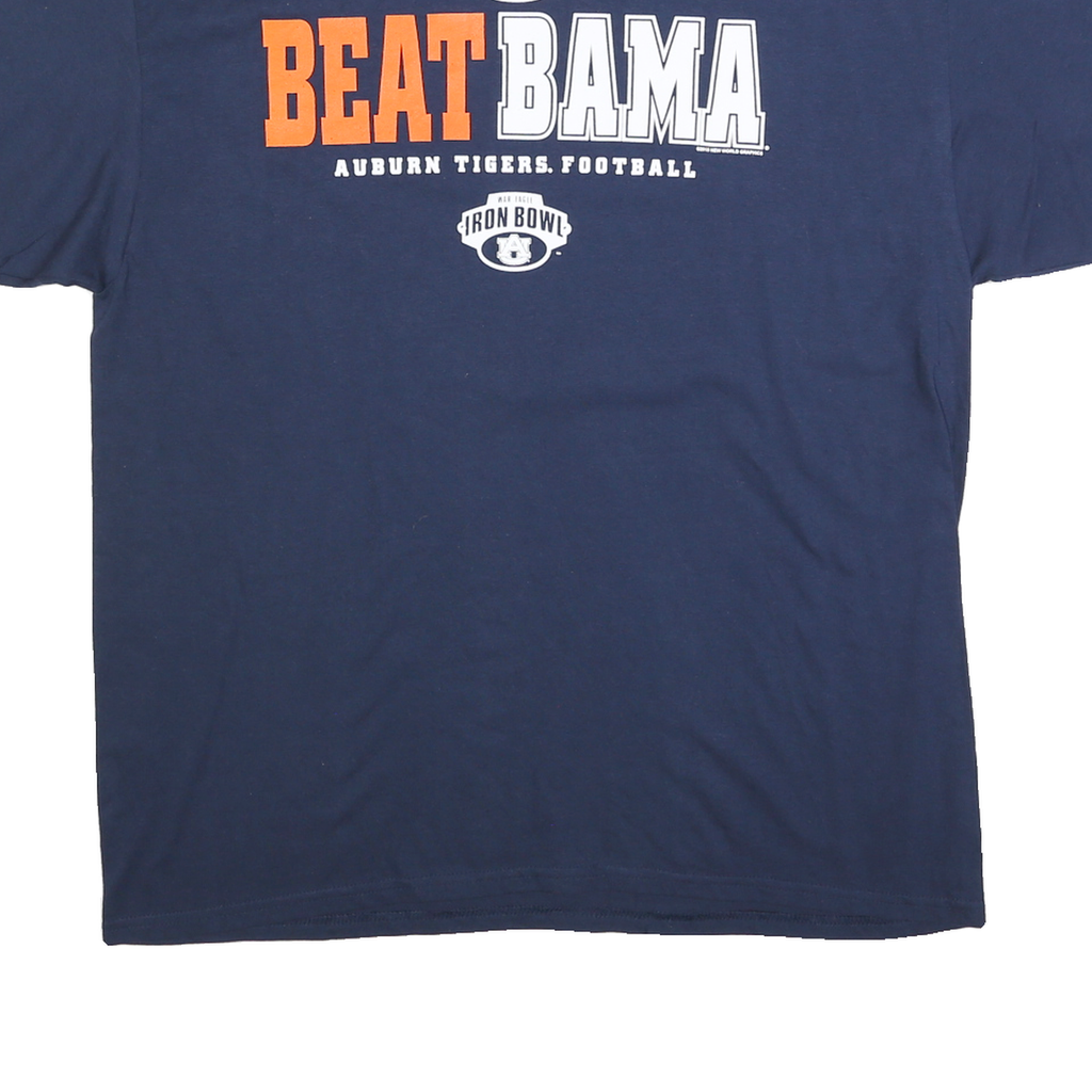 GILDAN Mens Blue Auburn Tigers Football Graphic T-Shirt XL Short Sleeve Crew