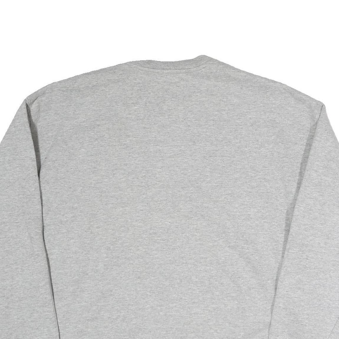 CALVIN KLEIN JEANS Mens Grey Crew Neck M Cotton Sweatshirt Logo Red Stripe