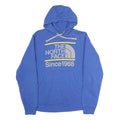 THE NORTH FACE Mens Blue Hoodie M Cotton Logo Print Pullover Drawstring Hood