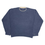 TOMMY HILFIGER Mens Jumper Blue Cable Knit 2XL