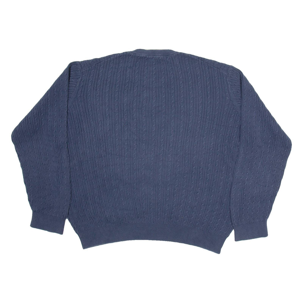 TOMMY HILFIGER Mens Jumper Blue Cable Knit 2XL