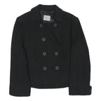 OASIS Womens Black Jacket UK 10 Polyester Blend Button Closure Classic Style