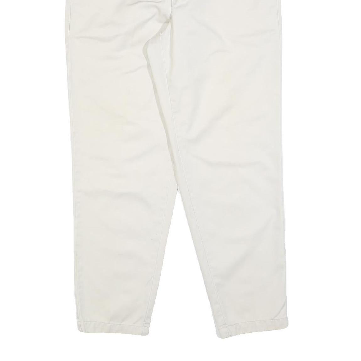 DOCKERS Womens Cotton Blend White Regular Fit Straight Leg Trousers W30 L28