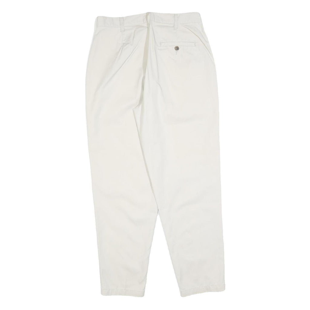 DOCKERS Womens Cotton Blend White Regular Fit Straight Leg Trousers W30 L28