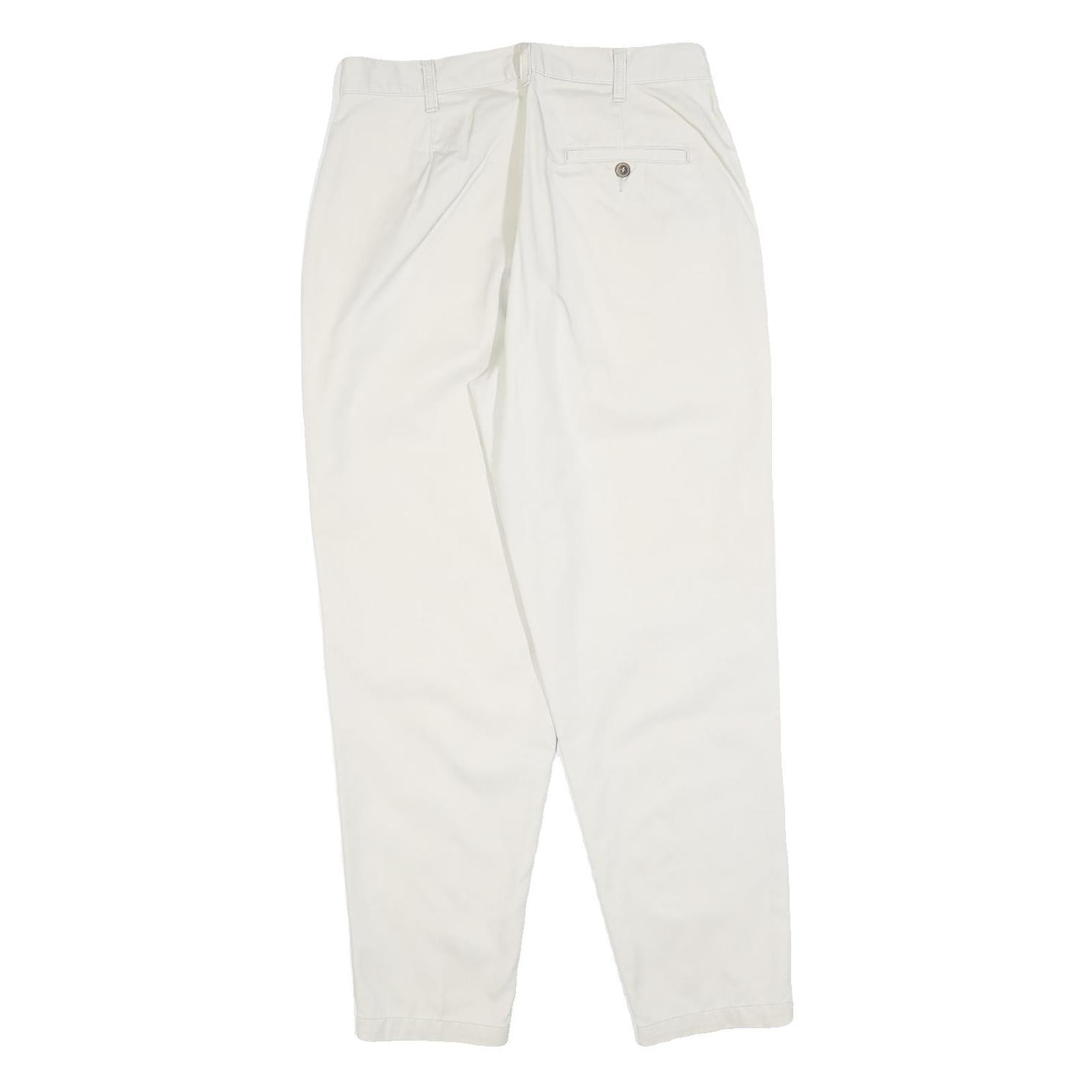 DOCKERS Womens Cotton Blend White Regular Fit Straight Leg Trousers W30 L28