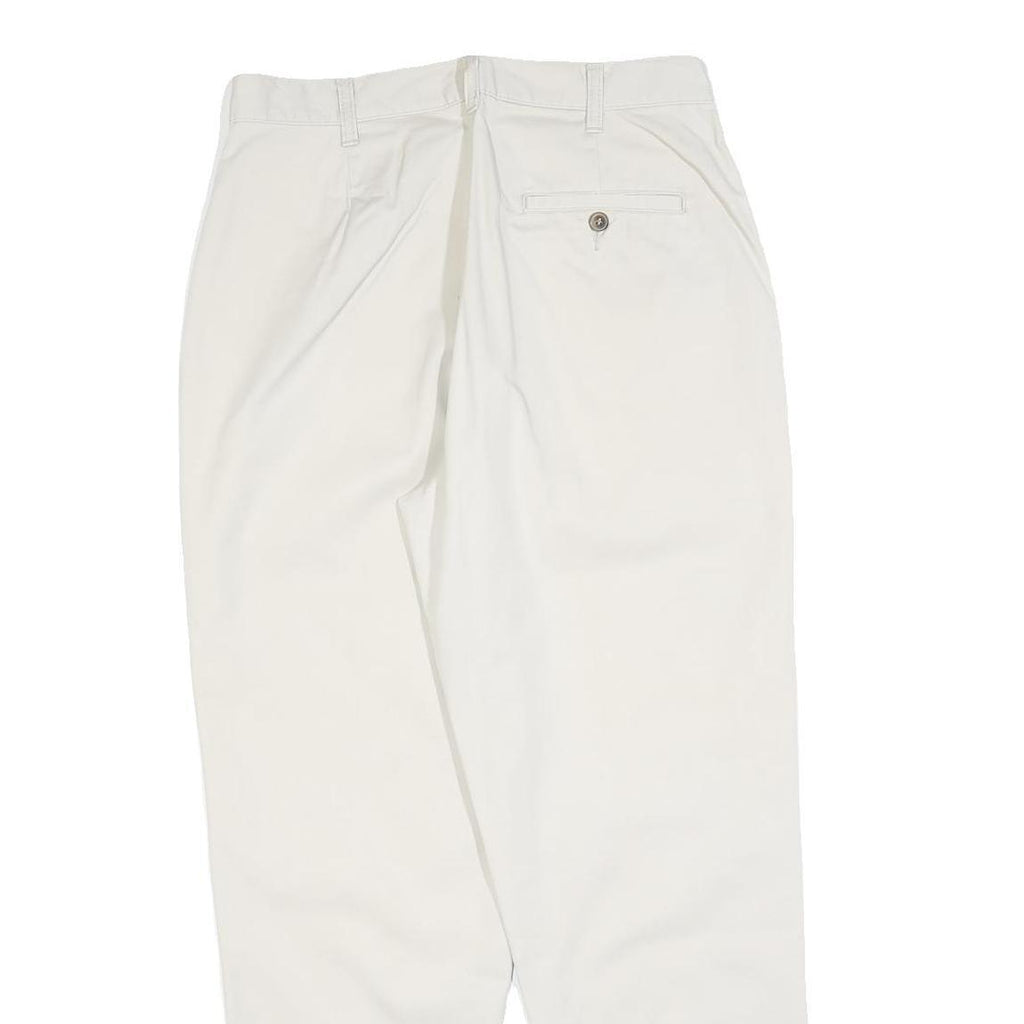 DOCKERS Womens Cotton Blend White Regular Fit Straight Leg Trousers W30 L28