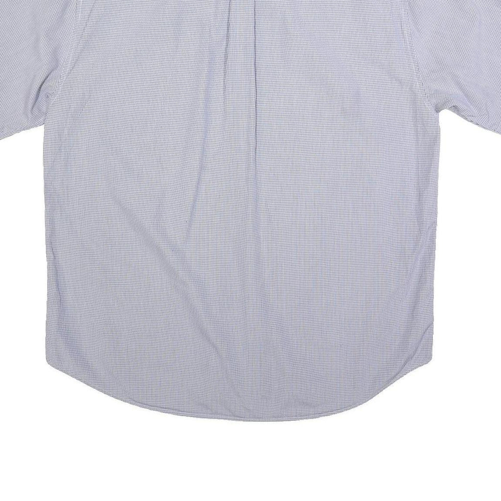 TOMMY HILFIGER Mens Blue & White Checked Shirt XL Classic Cotton Button Shirt