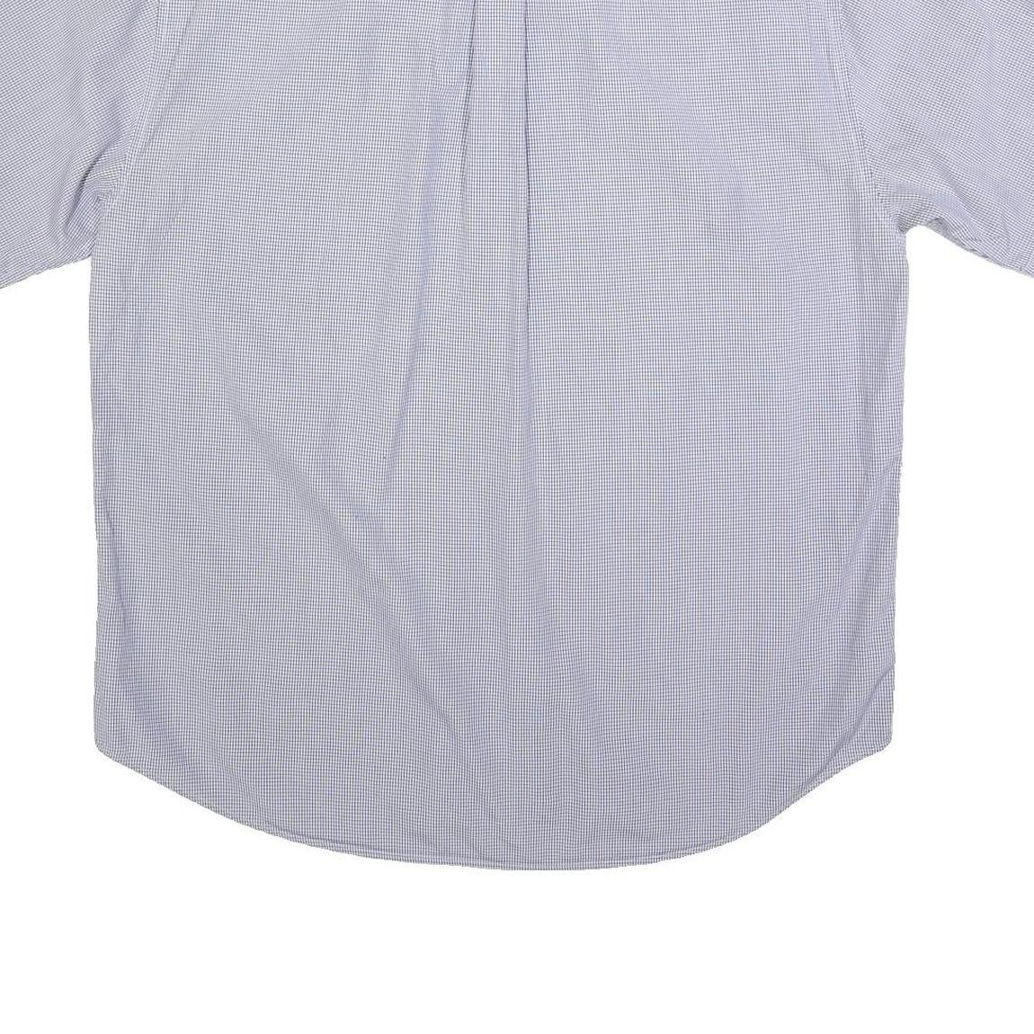 TOMMY HILFIGER Mens Blue & White Checked Shirt XL Classic Cotton Button Shirt