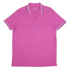 LOTTO Mens Pink Short Sleeve Plain 3XL Cotton Polo Shirt Casual Sportswear