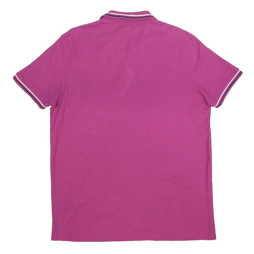 LOTTO Mens Pink Short Sleeve Plain 3XL Cotton Polo Shirt Casual Sportswear