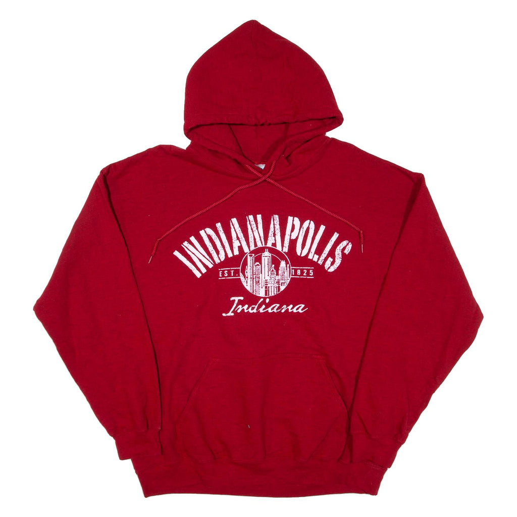 GILDAN Indianapolis Mens Red Hoodie USA L