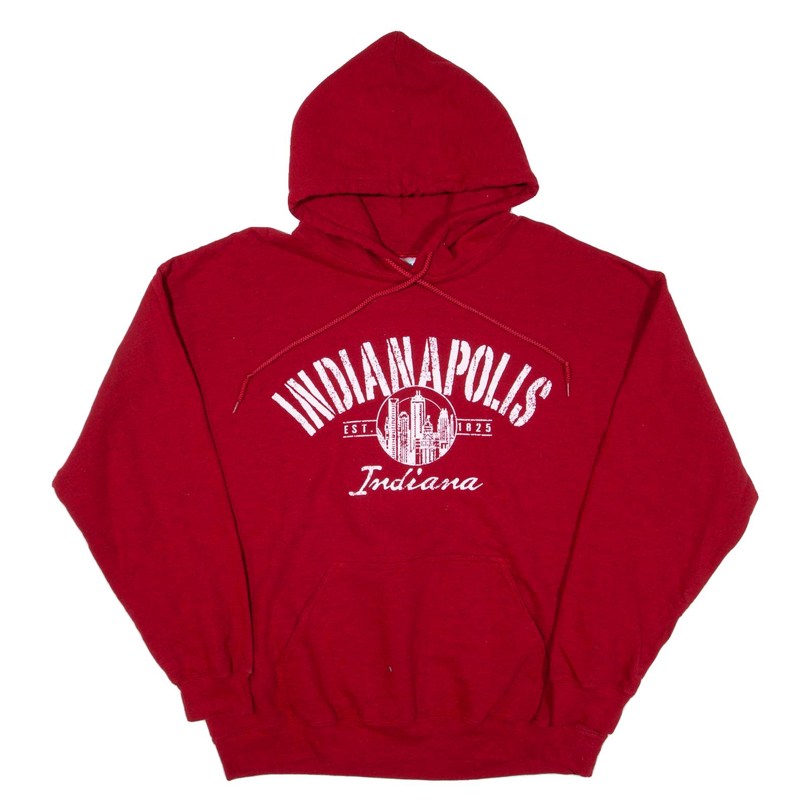 GILDAN Indianapolis Mens Red Hoodie USA L