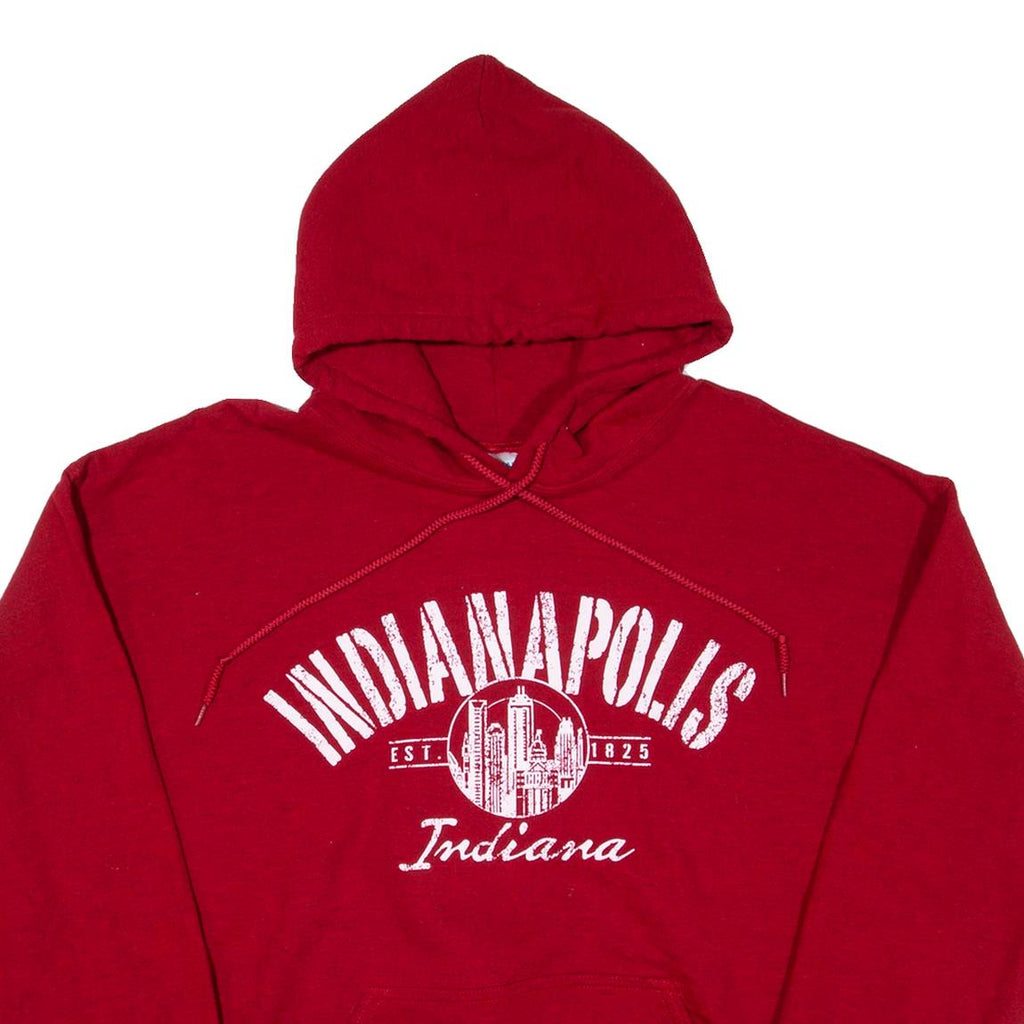 GILDAN Indianapolis Mens Red Hoodie USA L