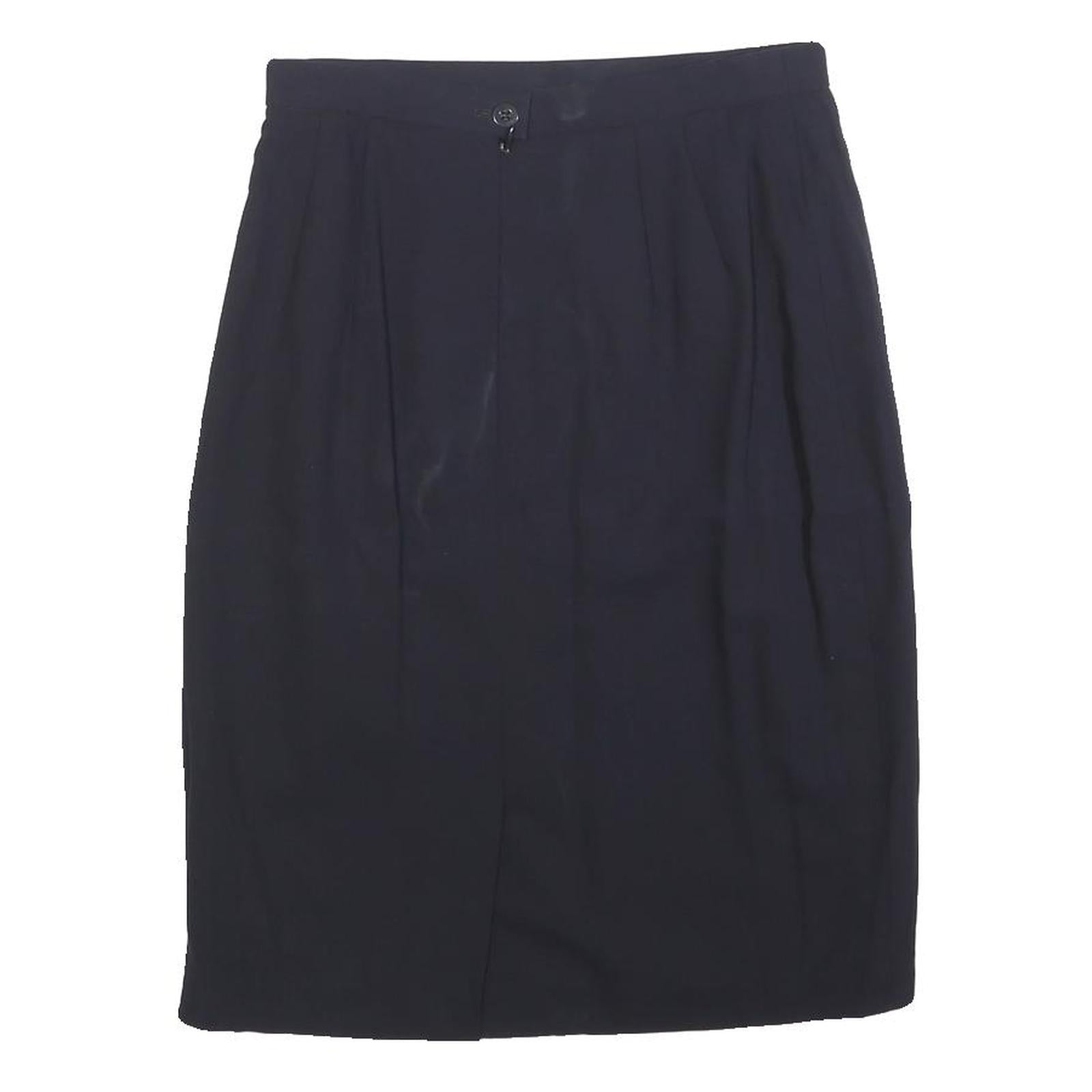 ESCADA Womens Black Wool Pencil Knee Length Skirt Size S Elegant Classic