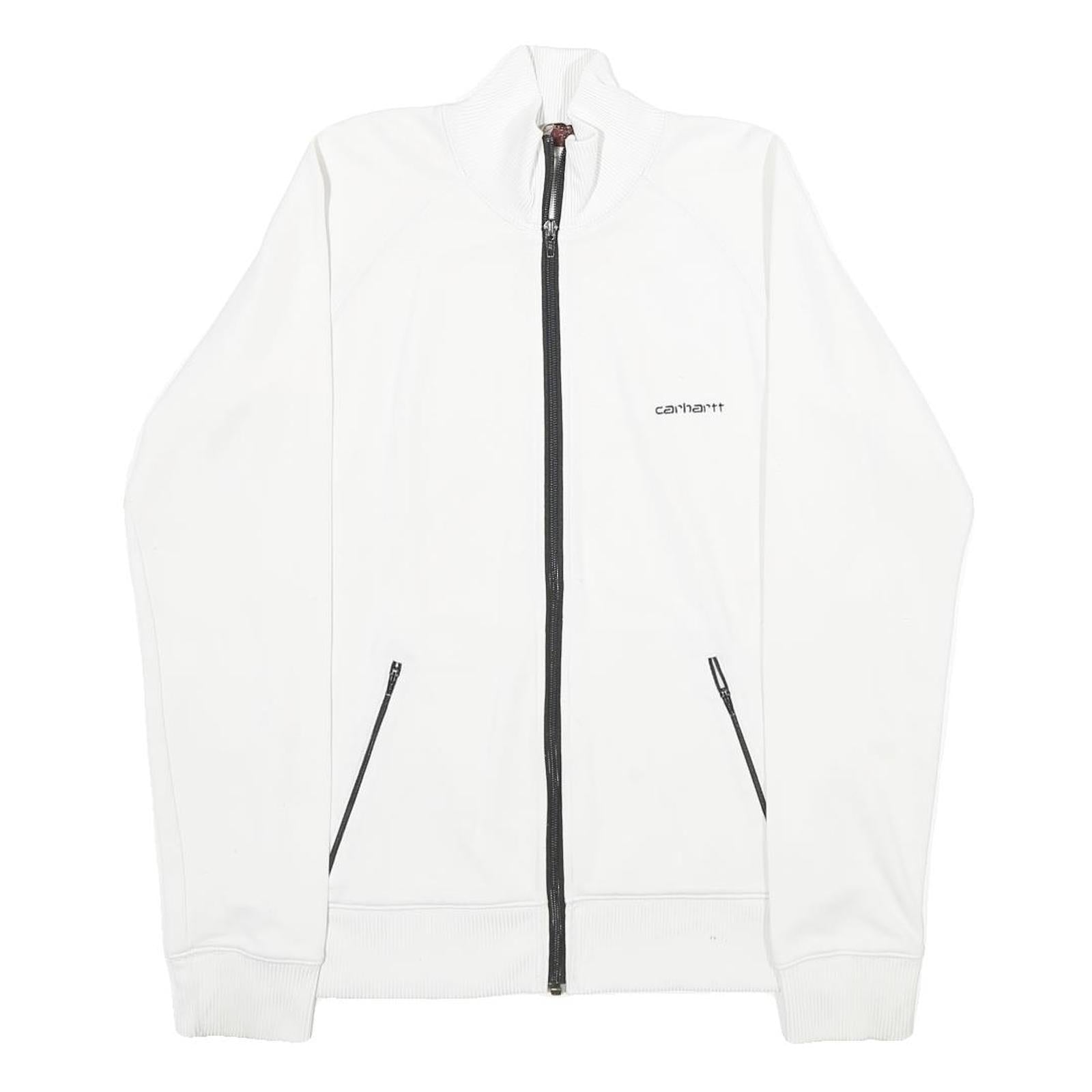 CARHARTT Womens White Zip Jacket M Polyester Plain Casual Lightweight