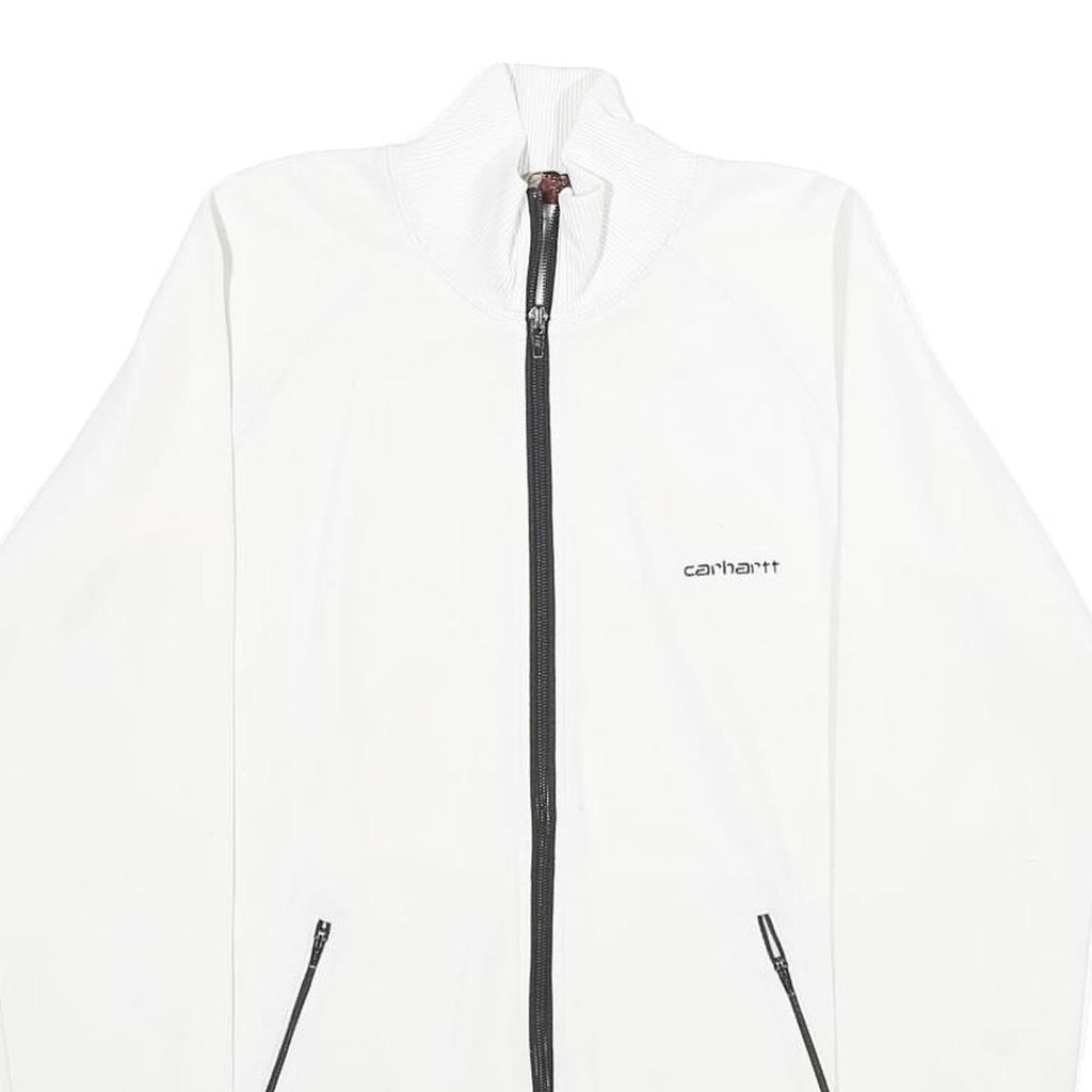 CARHARTT Womens White Zip Jacket M Polyester Plain Casual Lightweight